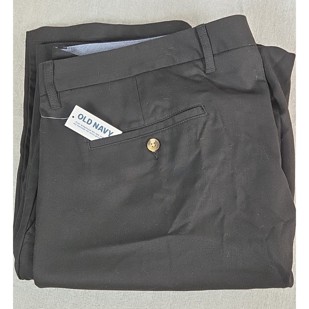 Old Navy Chino Dress Pants Mens 44x34 Black Built In Flex Straight Leg NEW